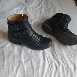 Black Ankle Boots with Buckle Detail